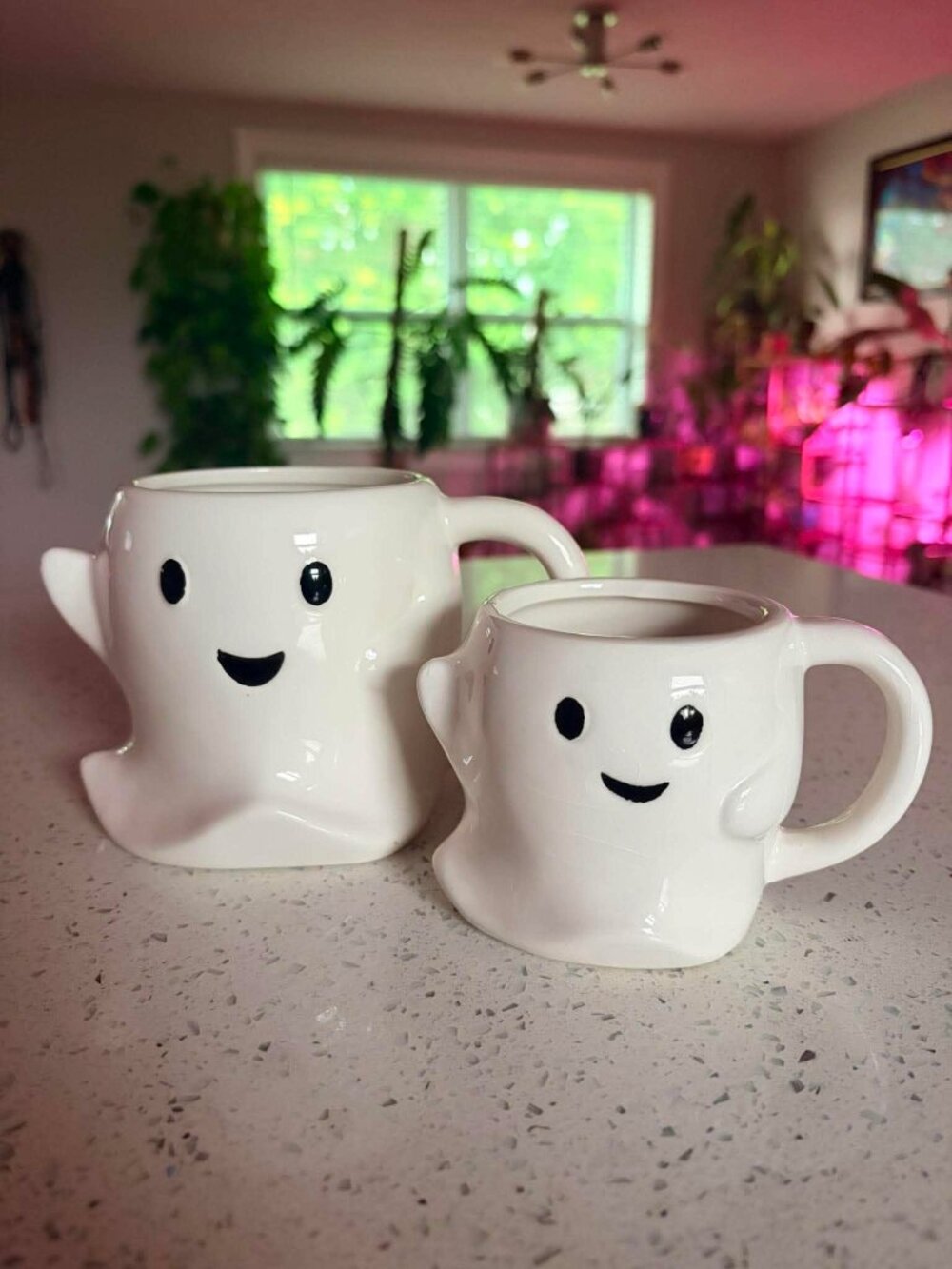 Cobwebs & Cauldrons Ghost Mug Set | Halloween Ceramic Coffee Mugs | Mom & Baby G